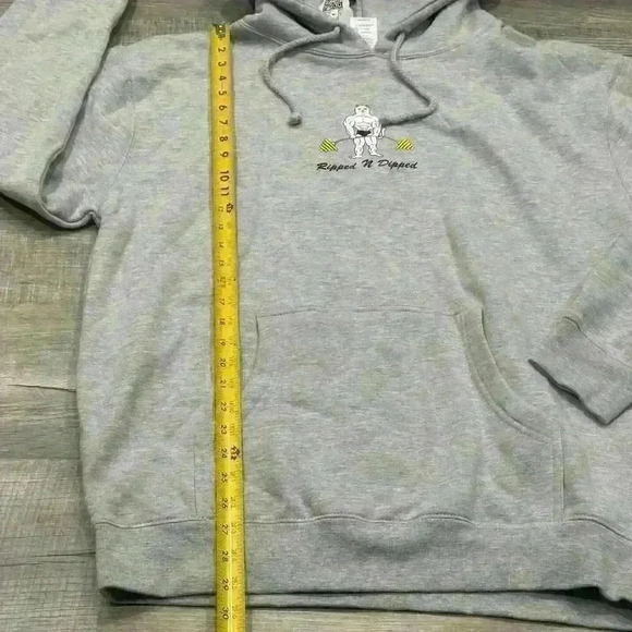 NWT RIPPED N DIPPED Hoodie Jacket Ash Heather Graphic Front /Back Unisex Sz L - Picture 10 of 13